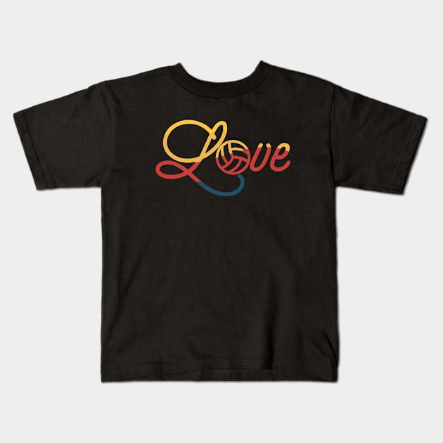 Volleyball Vintage Love Kids T-Shirt by zooma